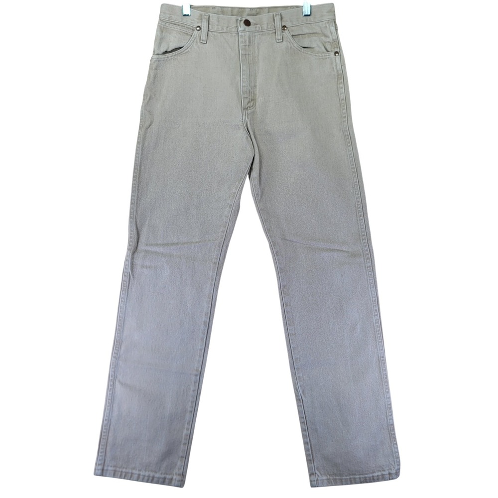Wrangler Jeans Mens 31x32 Tan Good 13MWZTN Cowboy Cut Western Straight Leg Denim